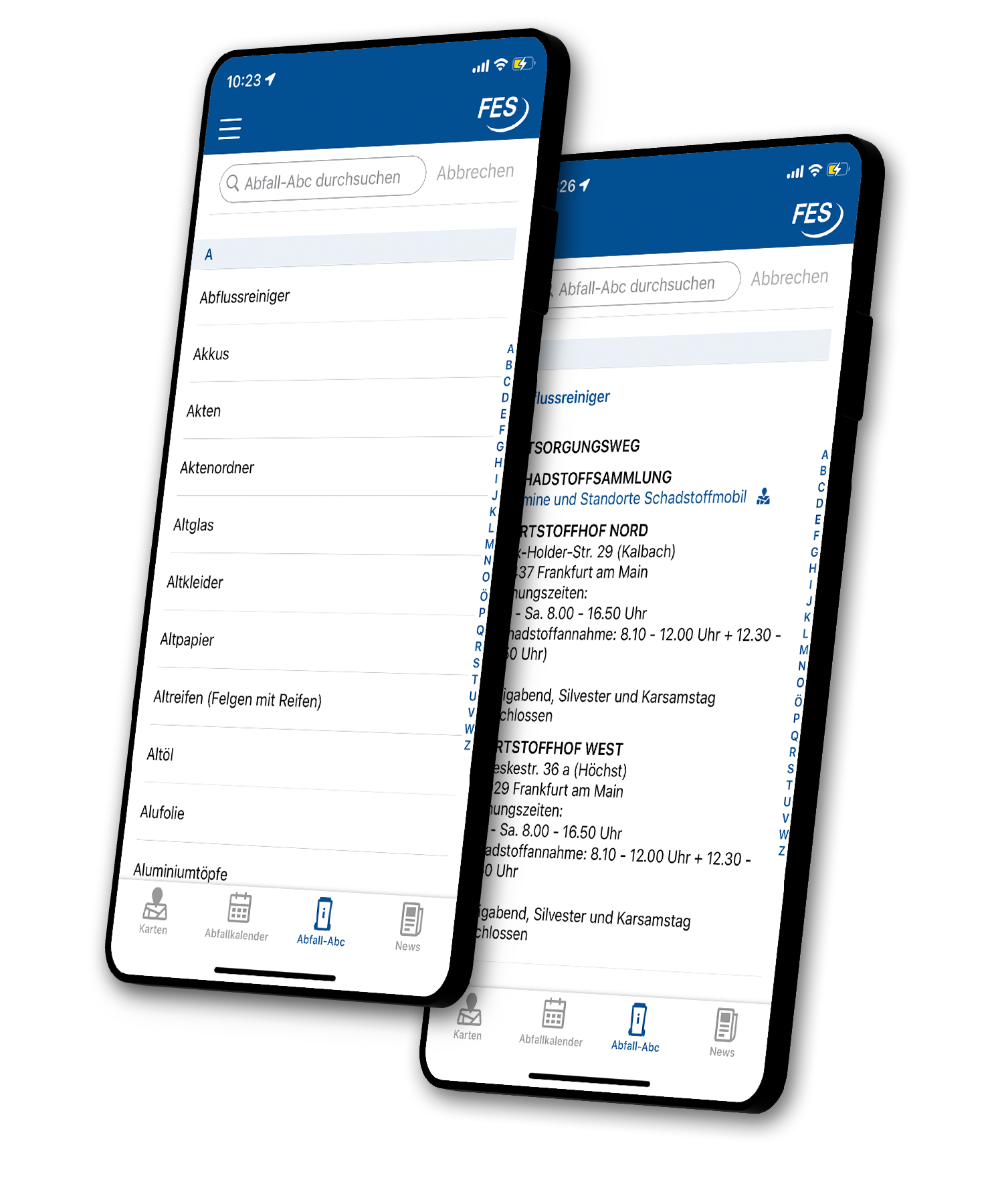 Smartphone zeigt Kalenderansicht der Service-App
